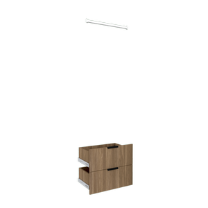 Lugna Cove 2 Drawer 1 Hangrail Insert Kit - Fits 600 x 380mm Cabinet Shell