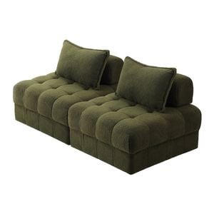 Oikiture 2 Seater Boucle Modular Sofa Lounge Chair