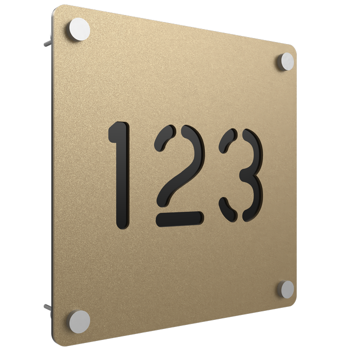 ProtectorAl 280 x 280mm Gold Matt ACM Cut Through Custom House Sign
