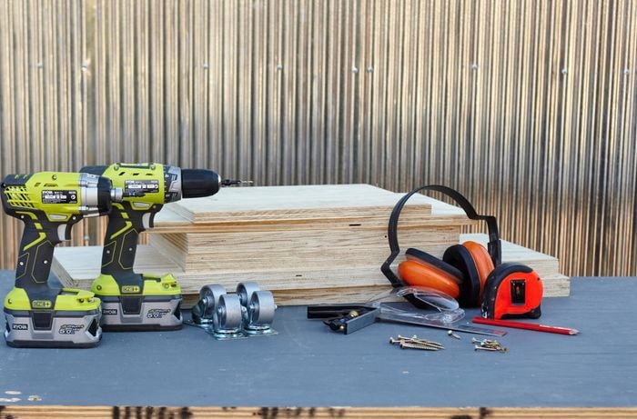 An assortment of tools and materials required to complete this project