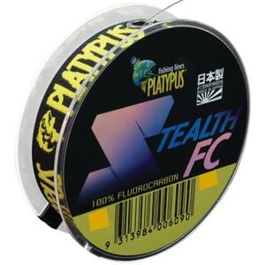 100m Spool of 4lb Platypus Stealth Fluorocarbon Fishing Leader With Elastic Line Tamer