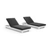 Santorini Outdoor Aluminium Sun Lounge Set In White