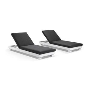 Santorini Outdoor Aluminium Sun Lounge Set In White