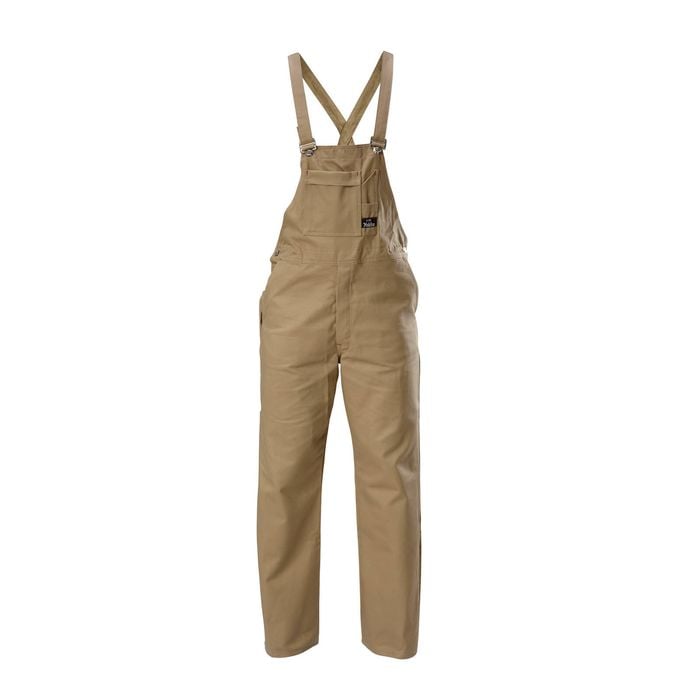 Hard Yakka Men's Khaki Bib and Brace Overalls - Size 92