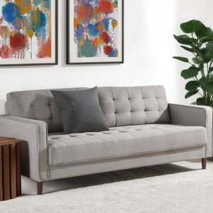 Zinus  3 Seater Sofa Mid-century Couch - Stone Grey