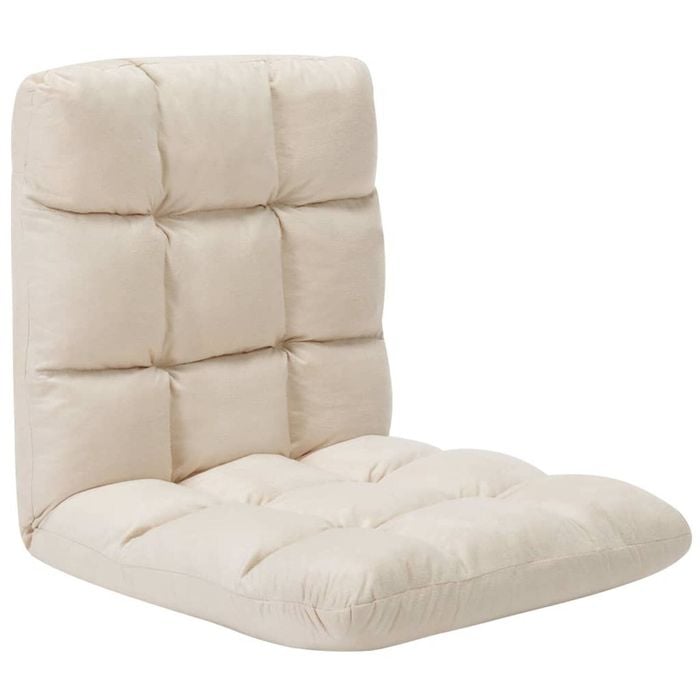 vidaXL Folding Floor Chair Cream Microfibre Home Lounger
