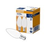 Osram Frosted Halogen Candle SBC 350lm 28W Light Globe - 2 Pack