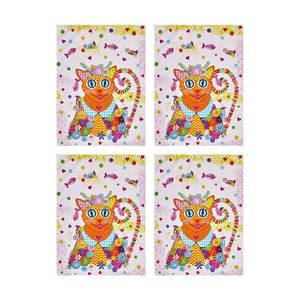 4x Maxwell & Williams Donna Sharam Kaleidoscope Tea Towel Ginger 50x70cm