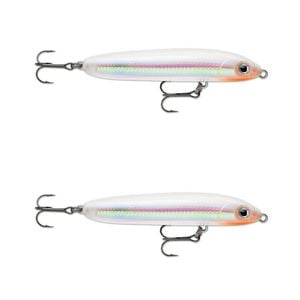 2x Rapala 10cm Skitter V Topwater Walk The Dog Style Fishing Lures -Glass Ghost