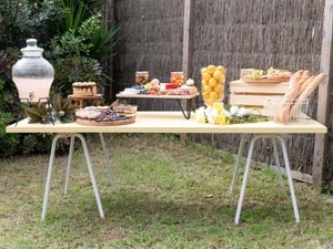 a grazing table with snacks