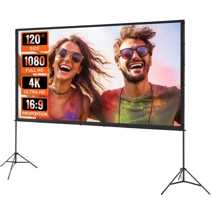 Vevor Projector Screen with Stand 16:9 4K 1080 HD Outdoor Movie Screen with Stand