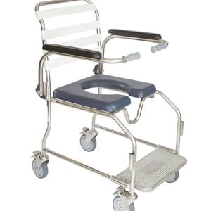 Safety and Mobility Stainless Steel Commode Open Front