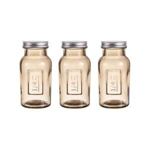 3PK Ladelle Eco Recycled Rustico 250ml Smoke Storage Glass Bottle Container