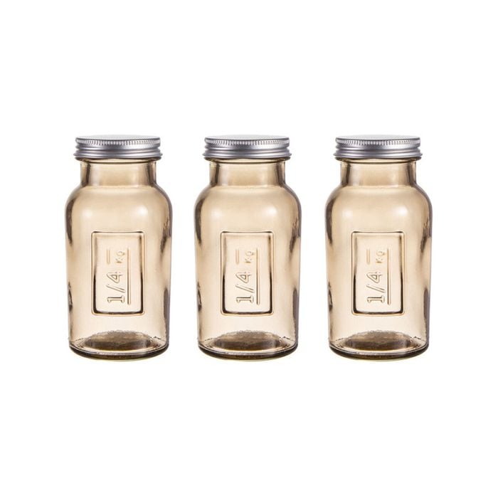 3PK Ladelle Eco Recycled Rustico 250ml Smoke Storage Glass Bottle Container