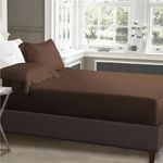 Luxor King Single Chocolate 1000TC Silk Silky Feel Satin Fitted Sheet+Pillowcase