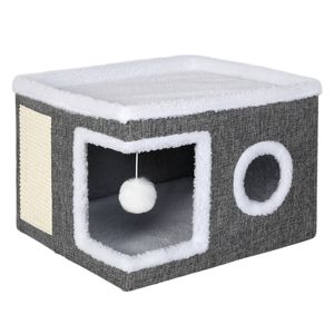 Pawz Large Cat House Foldable Condo Scratcher Indoor Pet Cave