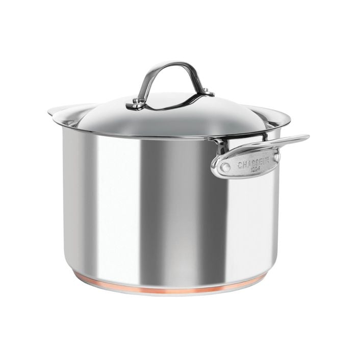 Chasseur Le Cuivre Stock Pot With Lid 24cm / 7.6l Stainless Steel