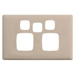 HPM Ghost Gum Linea Double Powerpoint Cover Plate with Extra Switch