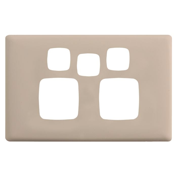 HPM Ghost Gum Linea Double Powerpoint Cover Plate with Extra Switch