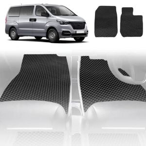 6D Diamond Car Floor Mats for Hyundai iLoad 2007-Current-Front Set-Black-Outback GT