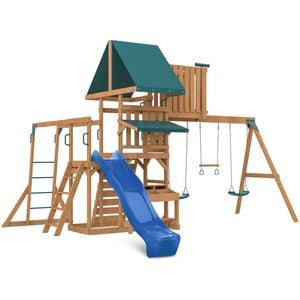 Lifespan Kids Walton Swing Set, Monkey Bars & Play Centre with 2.2m Blue Slide