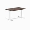Desky Fixed Height Dark Walnut Rubberwood Desk 120x75cm White Leg
