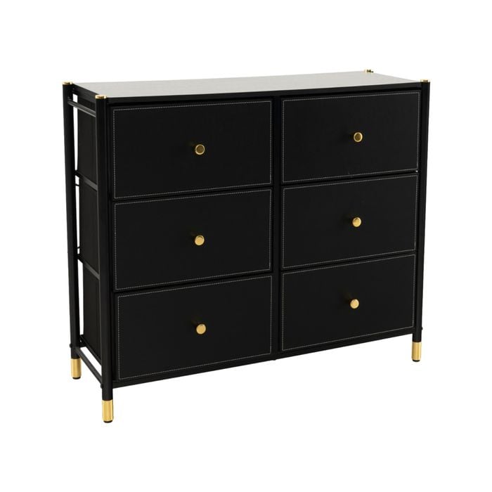 Costway Chest Of Drawers Storage Cabinet Tower Dresser Tallboy 6 Drawer Black