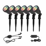 Brilliant Colour LED Corymbia Spot / Pond Smart DIY Garden Light Kit - 6 Pack
