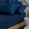 Bedding Co. Fitted Sheet 100% Mulberry Silk 22 Momme Navy Blue King Single