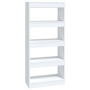 vidaXL Book Cabinet/Room Divider White Engineered Wood Storage Rack Bookcase