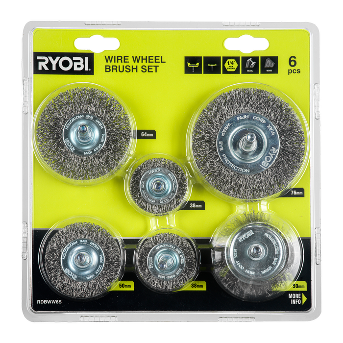 Ryobi 6 Piece Wire Wheel Brush Set