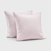 Dreamaker 400TC Premium Cotton Sateen Piped European Pillowcase Petal Twin Pack