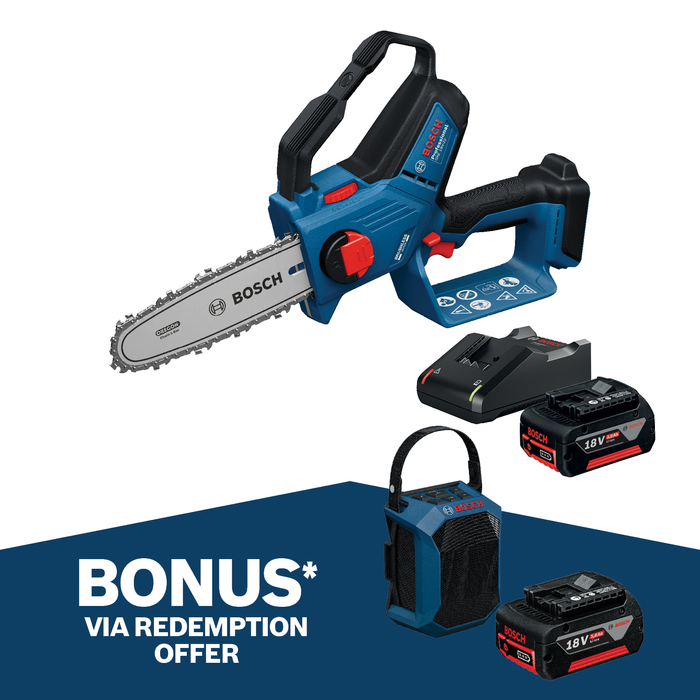 Bosch 18V Professional Mini-Chainsaw With kickback detection 5.0Ah Kit