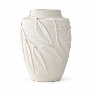 SK Designer Living | Elaraa Botanical Textured White Ceramic Decorative Vase | 32cm