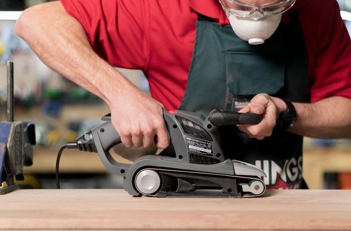 TM using a power sander