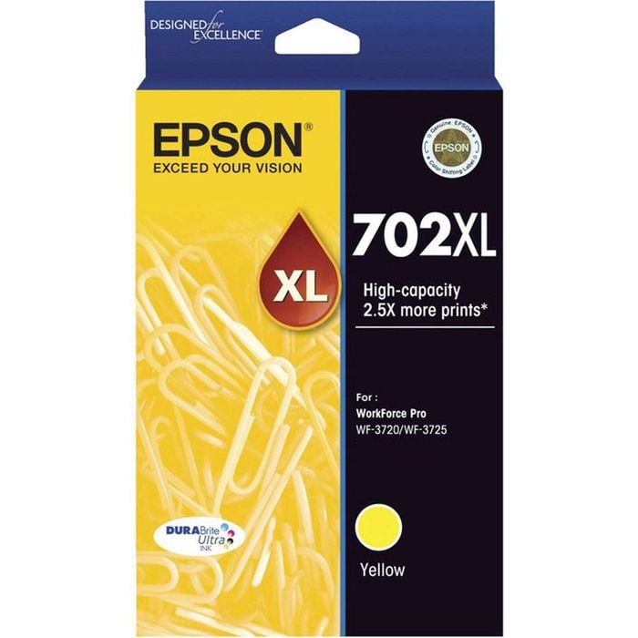 Epson GENUINE Original Epson 702XL Yellow Ink Cartridge WF-3720 WF-3725 T345492