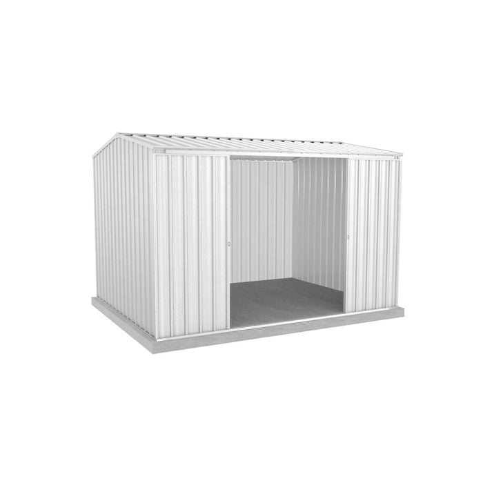 Absco Sheds 3.00 x 2.26 x 2.00m Zincalume Ezislider Double Sliding Door Garden Shed