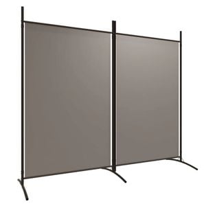 vidaXL 2-Panel Room Divider Anthracite Fabric Privacy Screen Separator Folding