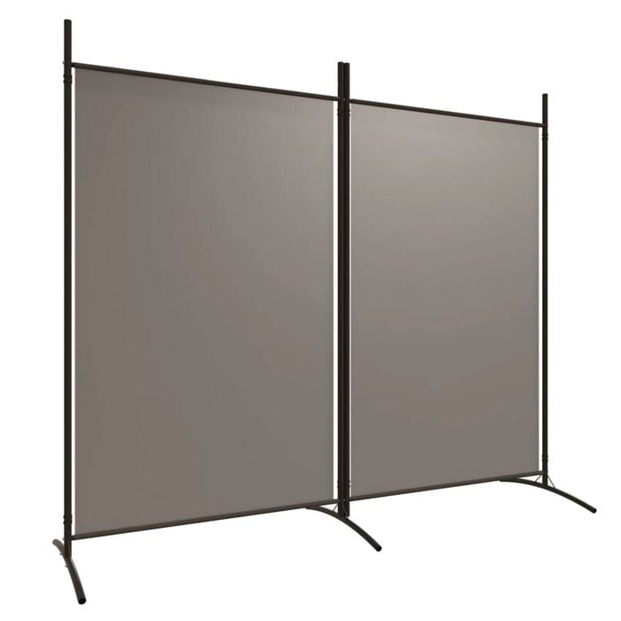 vidaXL 2-Panel Room Divider Anthracite Fabric Privacy Screen Separator Folding