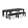 Santorini 2.5m Table 4 Bench Seats Charcoal & Denim Grey Cushions