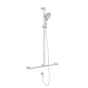 Nero 32mm Brushed Nickel Mecca Care T Bar Grab Rail And Adjustable Shower Set