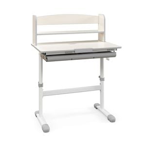 Costway Kids Study Desk Height Adjustable W/scale Ruler & Bookshelf Gtey