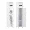 2x Artiss Bathroom Storage Cabinet 3-tier Slim White