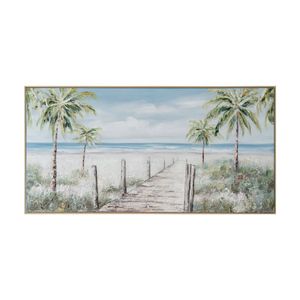 Urban Style Brushmarks Oil Painting Textured Artwork Palmtree Boardwalk 1425mm