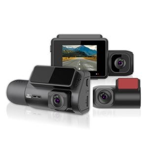 Elinz 3 Channel Dash Cam 4K+1080P+2K Three Way WiFi GPS Night Vision Supercapacitor Sony Starvis Car DVR