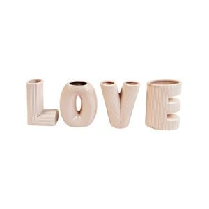 4pc Urban Love Letter 9.5cm Ceramic Flower Vase - Pink