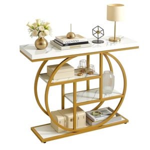 Artiss Console Table 4-tier 105cm White&gold
