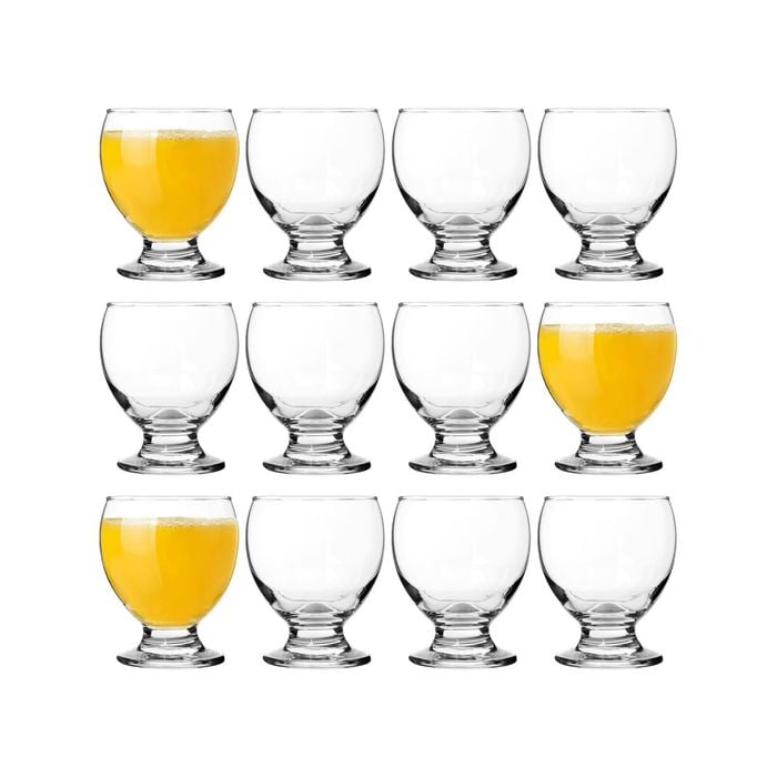 LAV Teo Footed Stacking Tumbler Glasses - 250ml - Clear - Pack of 12