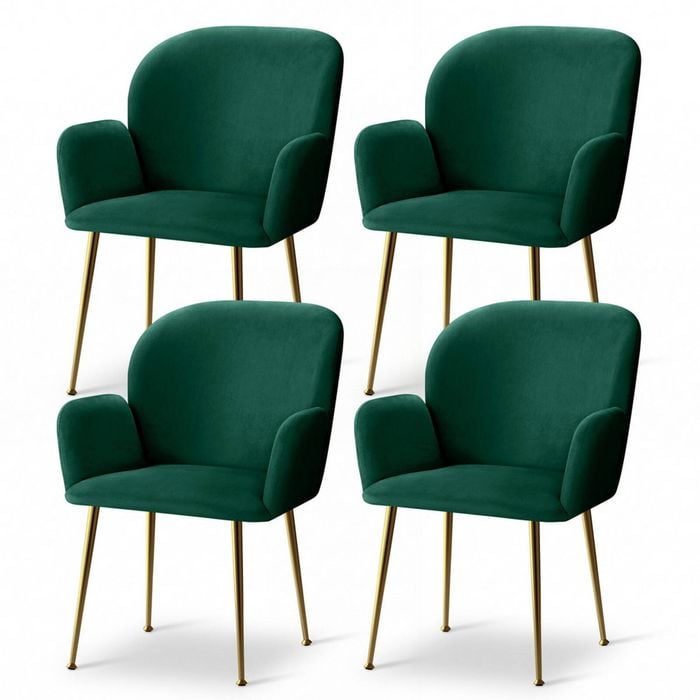 Artiss 4x Dining Chairs Velvet Green