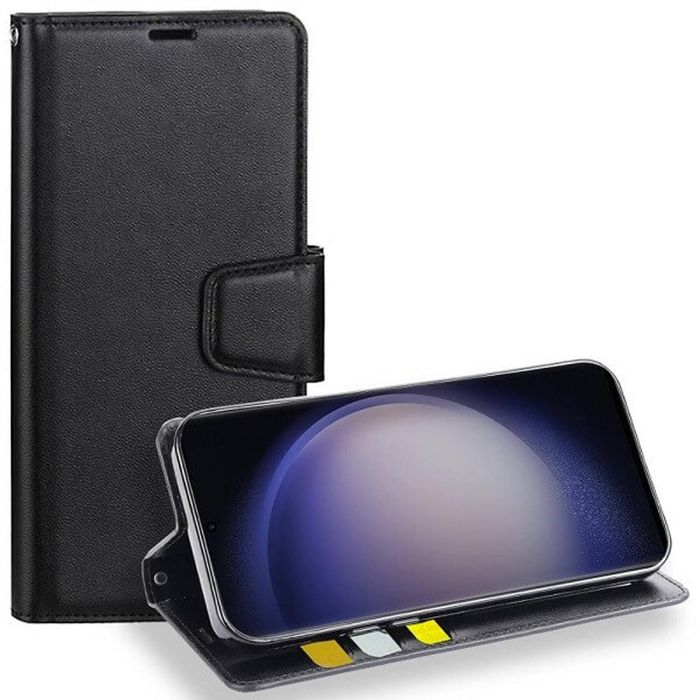 For Samsung Galaxy S26 FE Case, Hanman Wallet Leather Flip Magnetic Stand Case Cover (Black)